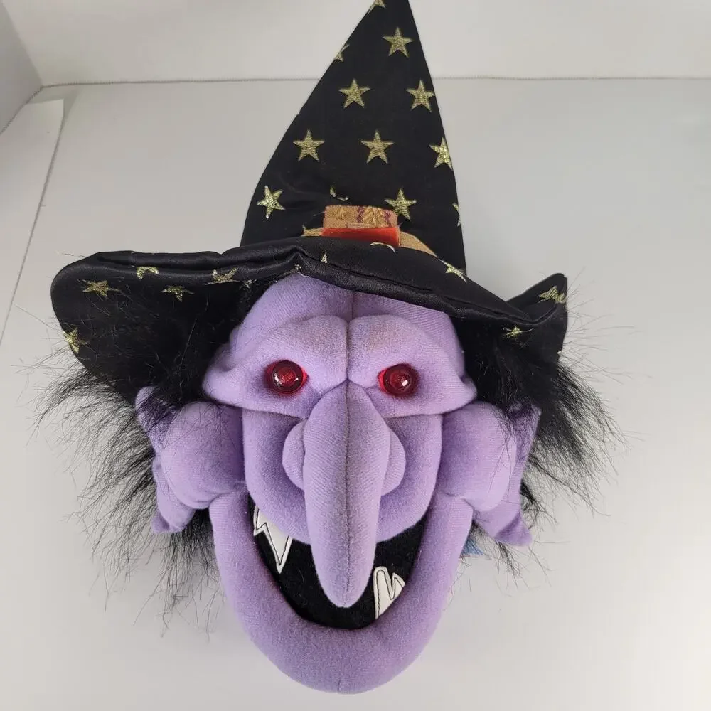 Animated Talking Witch Head Plush 14